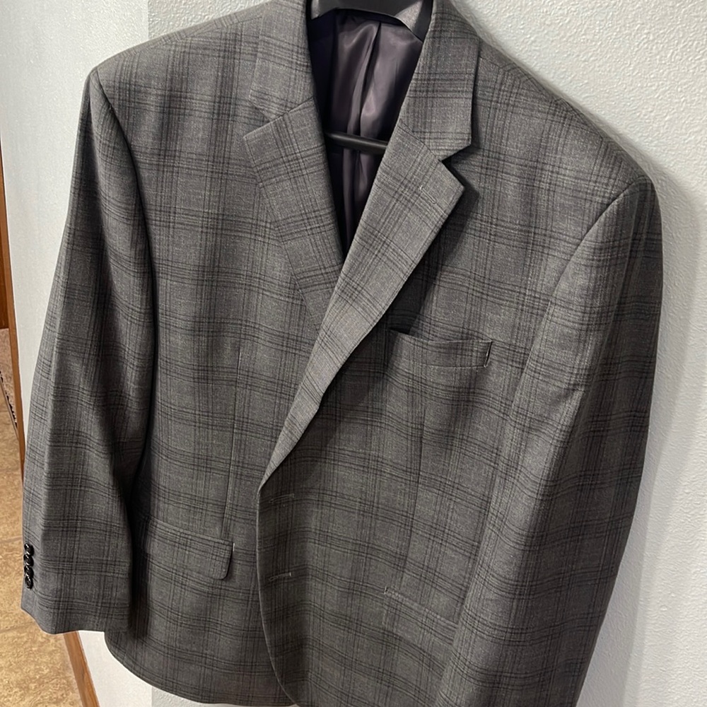 Ralph Lauren UltraFlex gray & black plaid blazer